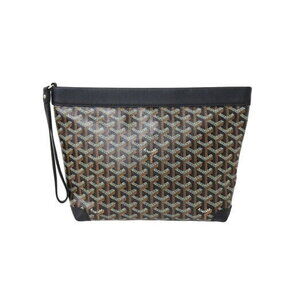 GOYARD Conti Pouch clutch bag black leather